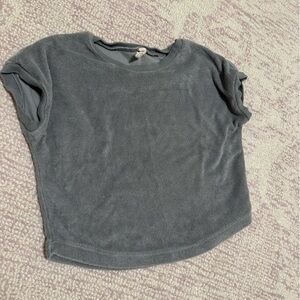 Adorable terry cloth Quincy Mae top looks so cute with jeans or shorts!